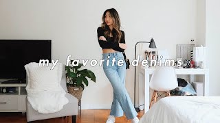 STYLING DIFFERENT TYPES OF JEANS  casual denim outfits ft Aritzia [upl. by Kale]