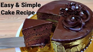 Chocolate Truffle CakeEasy Chocolate Cake Recipe Eggless and without oveneggless chocolate sponge [upl. by Roots397]