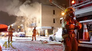 Villeray Incendie mortel 5 alarmes  Elderly woman dies in fire 12192017 [upl. by Marten461]