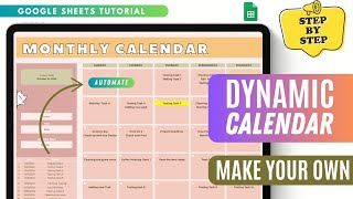 StepbyStep Guide to Making a Monthly Calendar in Google Sheets Perfect for Beginners [upl. by Simson]