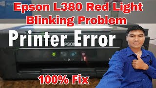 Epson l380 printer error  epson l380 red light blinking problem solution [upl. by Egarton]