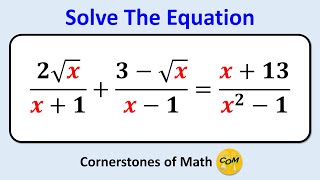 An Easy FractionalRadical Equation [upl. by Attelra]