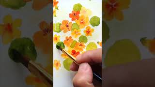 Lets Paint Nasturtium Flowers with Watercolors [upl. by Anneh]