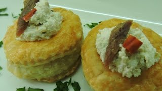 Volovanes rellenos con paté de anchoas BotanaRecetasdeLuzMa [upl. by Sirotek]