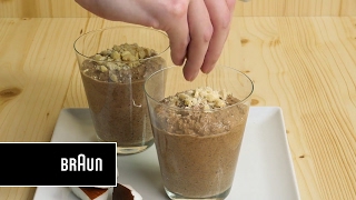 Recette mixeur plongeant MultiQuick 9 de Braun Mousse de chocolat à la noix de coco et au poivron [upl. by Ahron]