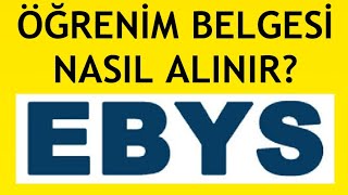 Ebys Öğrenim Belgesi Nasıl Alınır [upl. by Jasik679]