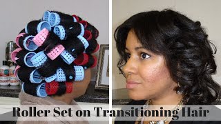 Roller Set 4C Transitioning Hair 52 Weeks Post Relaxer [upl. by Lomax]