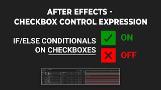 How to use IfElse Conditional Expression  how to use checkbox expression in after effects  Anil [upl. by Darn]