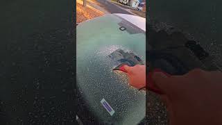 First windshield ice scraping of the year automobile ice Diy [upl. by Tench]