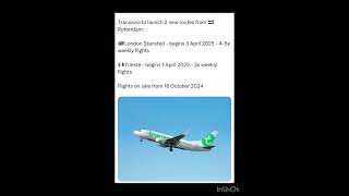 Transavia to launch 2 new routes from 🇳🇱Rotterdam [upl. by Justis550]