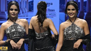 Priyanka Chahar Choudhary ROCKS The Ramp In Black Backless Outfit at Bombay Times Fashion Week 2024 [upl. by Ellehcer]