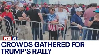 Crowds gathered for Trumps Long Island rally [upl. by Carlina]