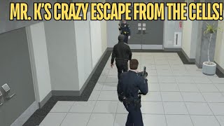 Mr Ks Crazy Escape From The Cells After Getting Caught  Prodigy RP  GTA 5 [upl. by Alegnad]