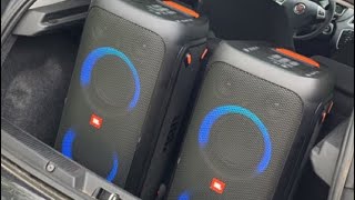 HOLYSHT😱  2X JBL PARTYBOX 310  EXTREME BASS TEST IN MY BROTHERS CAR  BASS LVL OFF1  60 [upl. by Jackqueline55]