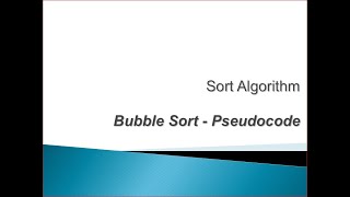 Bubble Sort Pseudocode [upl. by Tuinenga]