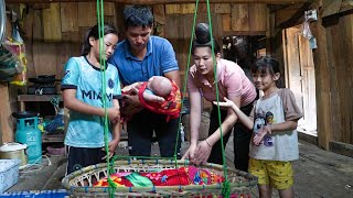 New Baby Cradle Transporting Firewood with Spring Water  Family Farm [upl. by Ahsla]