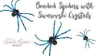 Beaded Spider Decoration with Swarovski crystals [upl. by Ahsinav]