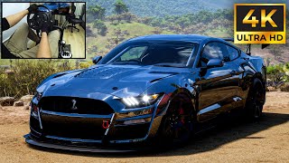 1300 HP Ford Mustang Shelby GT500  4K Steering wheel gameplay  Forza Horizon 5 [upl. by Atsuj]