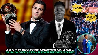 Así FUE el INCOMODO MOMENTO en la PREMIACIÓN del BALÓN de ORO GRITOS de quotVINICIUS BALÓN DE OROquot [upl. by Cl]