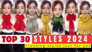 Top 30 scarf fashion trends for 2024 Scarf tying ideas scarfwearing [upl. by Pesvoh33]