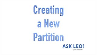 Creating a Partition [upl. by Kariotta]