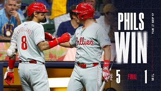 Phillies vs Brewers Game Highlights 91724  MLB Highlights [upl. by Frankie528]