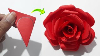 How To Make Paper Rose Easy  Beautiful Paper Rose Flower Making Idea  Diy Paper Rose Flower [upl. by Oby]