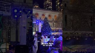 Bryant Park treelighting 2024 Beautiful ice skating  love all🩷 NYC newyork christmas [upl. by Akitahs]