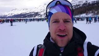 Worldloppet Race Reporter Philipp at the Engadin Skimarathon 2019 [upl. by Paapanen209]