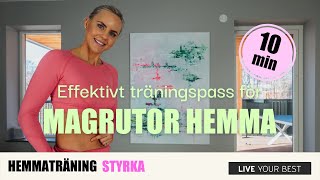 HEMMATRÄNING  10 minuter magträning [upl. by Ellenaej]