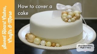 Cover a cake with Marzipan amp Fondant  How to decorate a fruit cake tutorial [upl. by Martres]