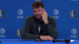 Luka Doncic reacts to his Clutch Sky Hook amp 41 PTS Postgame Interview [upl. by Iznil]