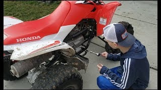 The Honda TRX250X Gets DG Exhaust and an Oil Change [upl. by Etra]