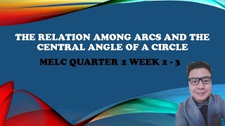 Grade 10 Math  Quarter 2  Lesson 6  The Relation Among the Arcs and Central Angles of a Circle [upl. by Adnamal]