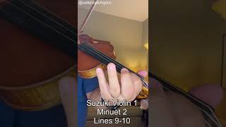 Minuet 2 Lines 910  Suzuki Violin 1 [upl. by Remoh]