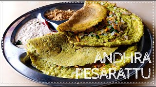 Crispy and Healthy Andhra Style Pesarattu  No Fermentation Green Gram Dosa  Peanut Chutney [upl. by Klein]