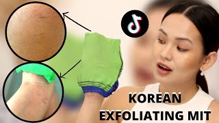 KOREAN EXFOLIATING GLOVES  TIKTOK TRENDING  HOW TO USE Before and After [upl. by Ahders662]