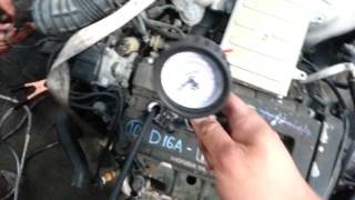 HONDA B16A DOHC VTEC OBD0 8891 JDM ENGINE COMPRESSION TEST [upl. by Anauqed142]