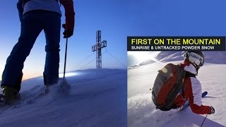 Powder skiing at sunrise in Bad Gastein  first freeride backcountry tracks Austria [upl. by Hsinam]