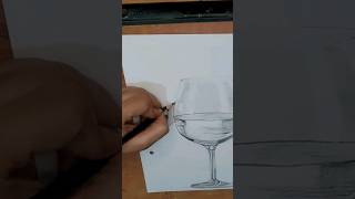 How to draw a glass with pencil art drawing shorts ytshorts [upl. by Phail]