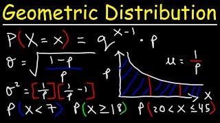 Geometric Distribution  Probability Mean Variance amp Standard Deviation [upl. by Ileek176]