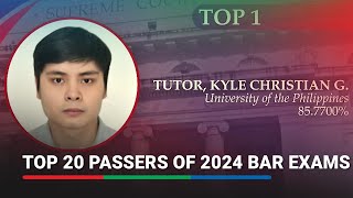 Top 20 of 3962 passers of 2024 Bar Exams named  ABSCBN News [upl. by Accire]