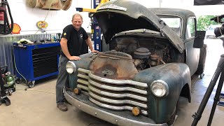 Will It Run 1950 Chevy pickup pulled from the forest  Redline Update LIVE [upl. by Mulcahy209]