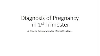 Diagnosis of Pregnancy in First Trimester  Obstetrics for Medical Students [upl. by Lennon]