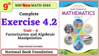 Class 9 Math Exercise 42 Unit 4  NBF Maths Ex 42 Math 9 federal board FBISE Math [upl. by Darom]