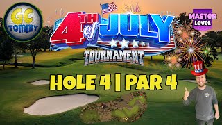 Master QR Hole 4  Par 4 EAGLE  4th of July Tournament Golf Clash Guide [upl. by Llekram]