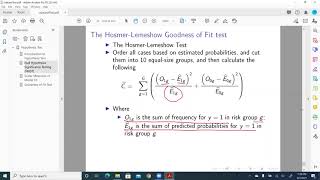 Categorical Data Analysis Tjurs Rsquareds and the HosmerLemeshow Goodness of Fit Test [upl. by Nohsyar491]