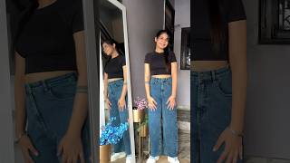 Wide leg jeans haul from flipkart shortsvideo shorts flipkarthaul flipkartsale [upl. by Audi]