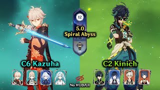 NO HUDUI  50 Spiral Abyss  C6 Kazuha and C2 Kinich  Genshin Impact [upl. by Kus704]