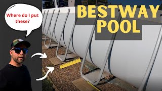 Bestway swimming pool setup Blocks for Leg supports are where to place them  legs sink no more [upl. by Erv]